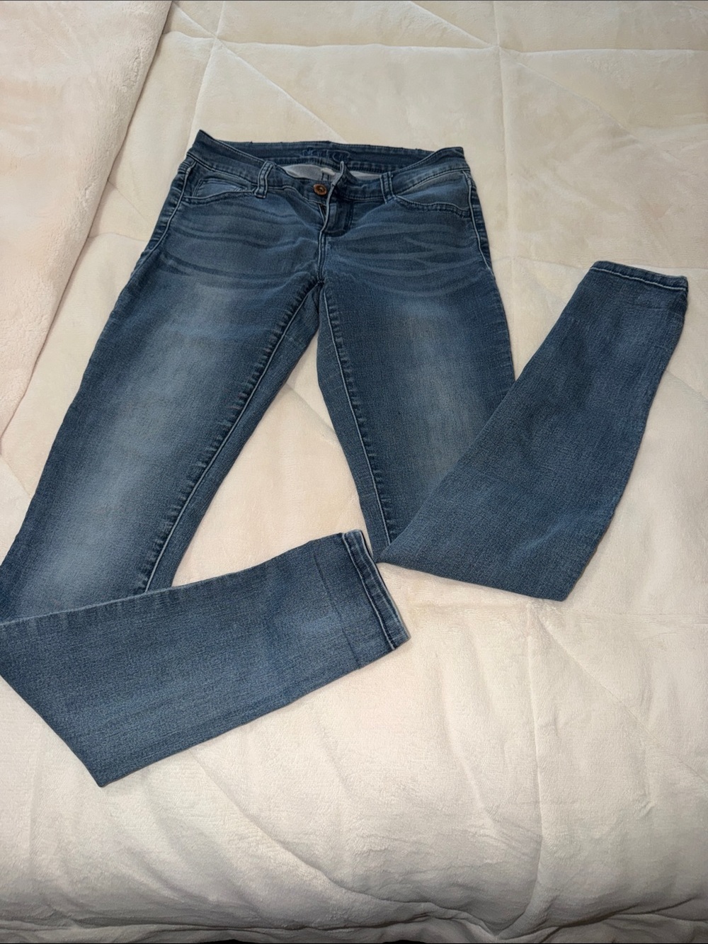 Decree, Mid-Rise Blue Stretch Skinny Jeans, size 1